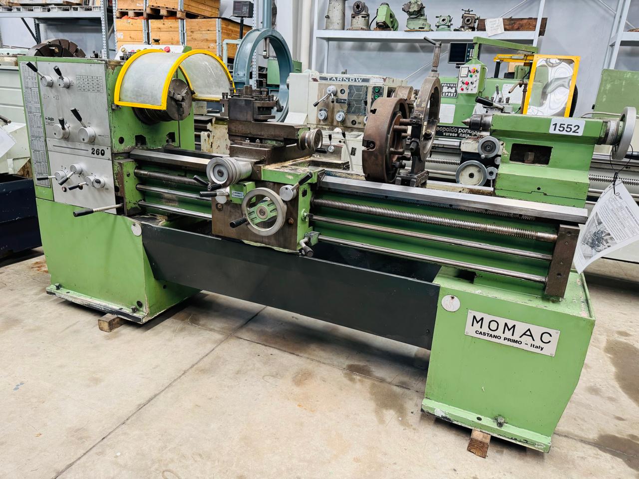 Torno paralelo italiano MOMAC 18" mas escote x 1.5 metros